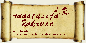 Anastasija Raković vizit kartica